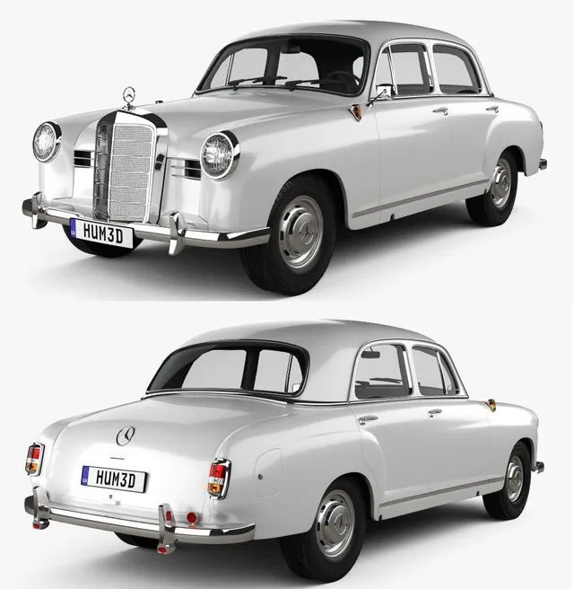 PBR Game 3D Models - Mercedes-Benz Ponton 180 W120 1953