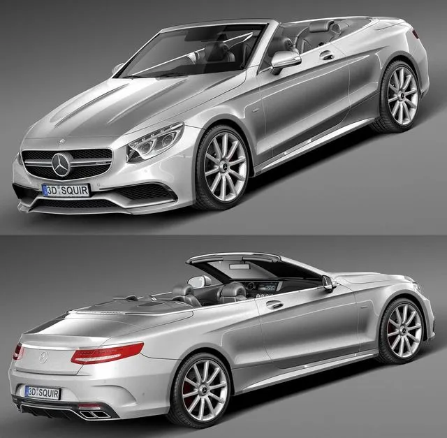 PBR Game 3D Models - Mercedes-Benz S63 AMG Cabriolet 2017
