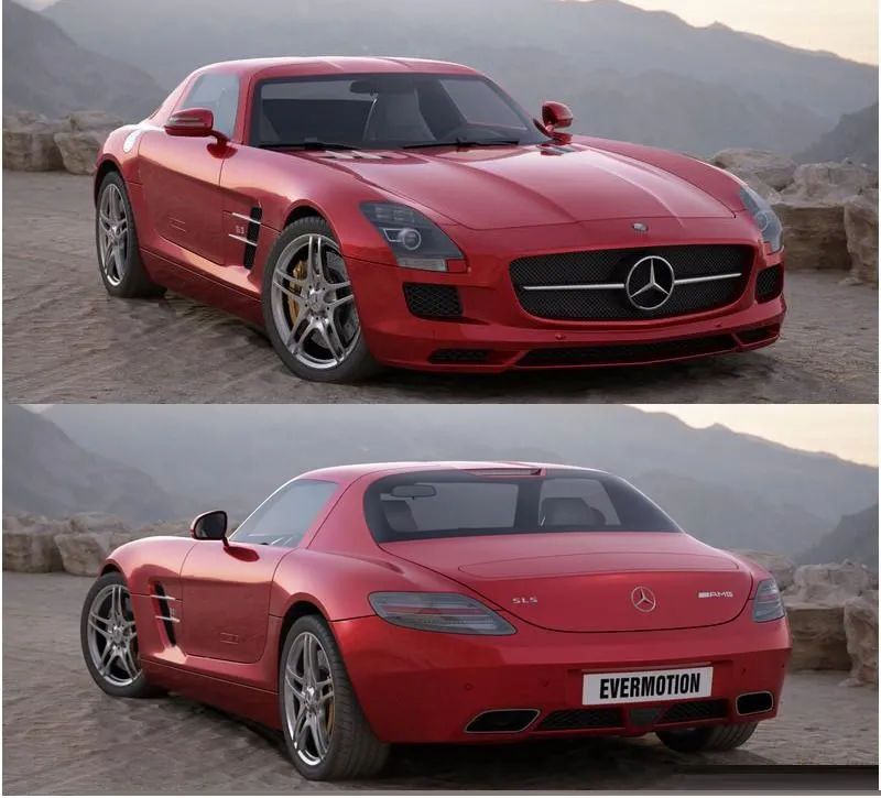 PBR Game 3D Models - Mercedes-Benz SLS AMG