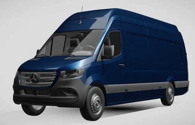 PBR Game 3D Models - Mercedes Benz Sprinter Panel Van L4H3 RWD 2019