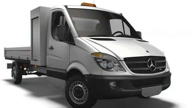 PBR Game 3D Models - Mercedes Benz Sprinter Single Cab Tipper Toolpod 2008