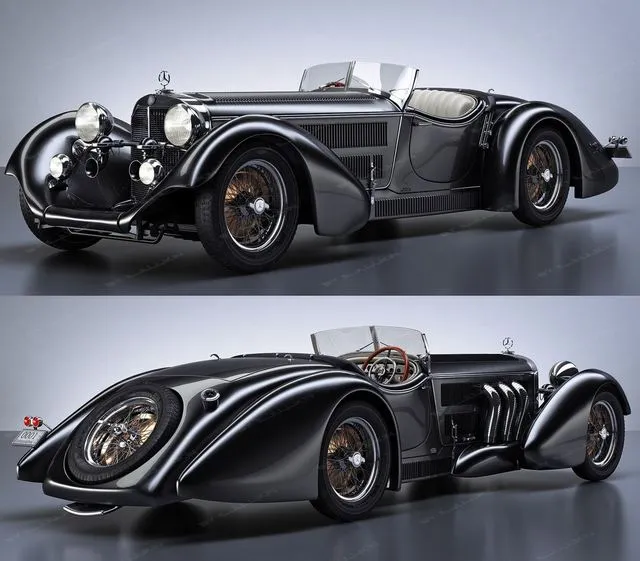 PBR Game 3D Models - Mercedes-Benz SS Roadster 1930