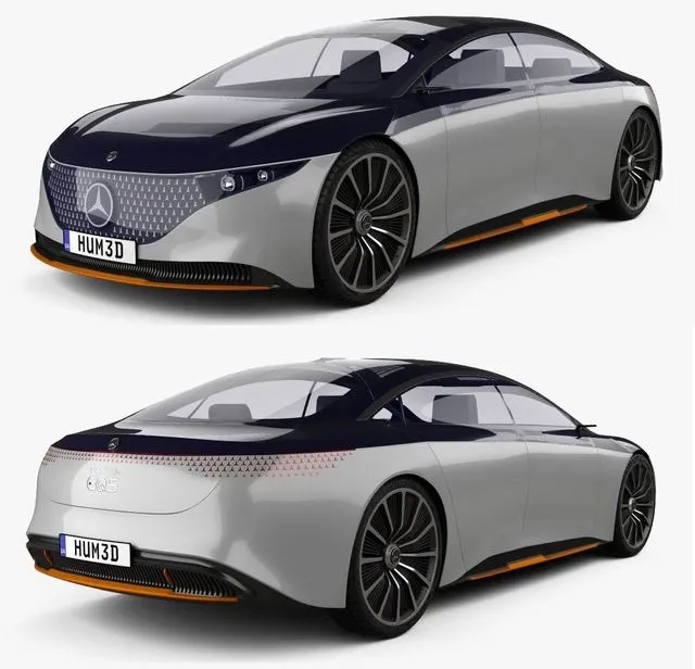 PBR Game 3D Models - Mercedes-Benz Vision EQS 2019