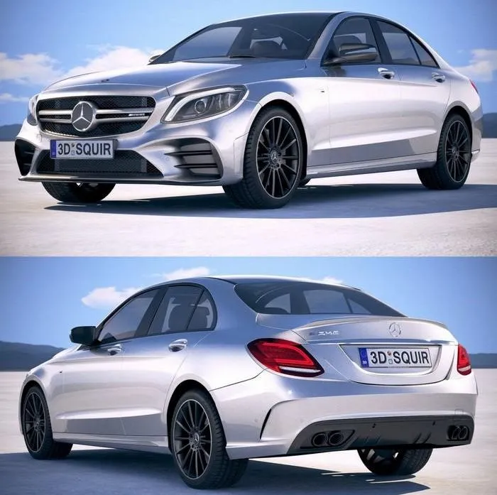 PBR Game 3D Models - Mercedes C-Class AMG 4Matic 2019