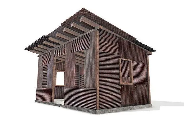 PBR Game 3D Models - Metal Plates Shed 2 for exterior