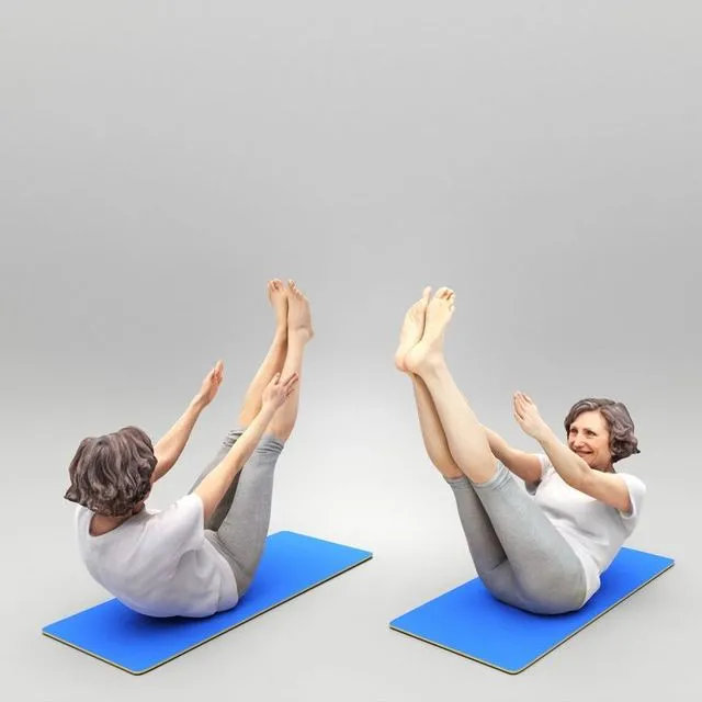 PBR Game 3D Models - Middle-aged woman exercising 385