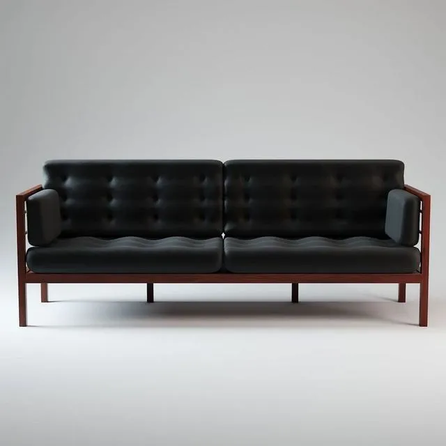 PBR Game 3D Models - Midnight Blue Velvet Sofa