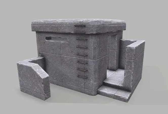 PBR Game 3D Models - Military Bunker 3 Low-poly
