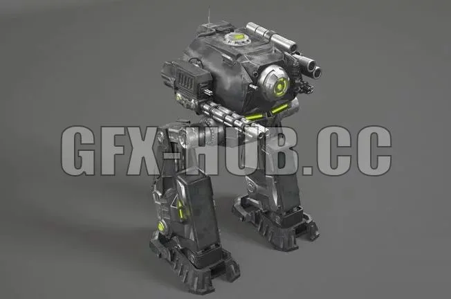 PBR Game 3D Models - Military Mech