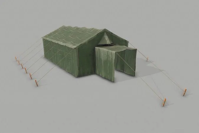 PBR Game 3D Models - Military Tent