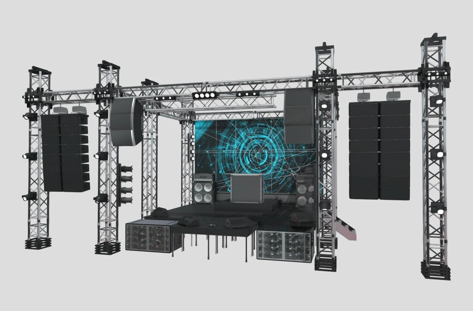 PBR Game 3D Models - Mini Concert Stage