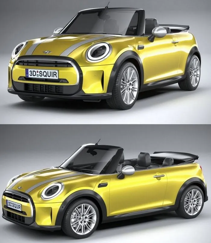 PBR Game 3D Models - Mini Cooper Convertible 2022