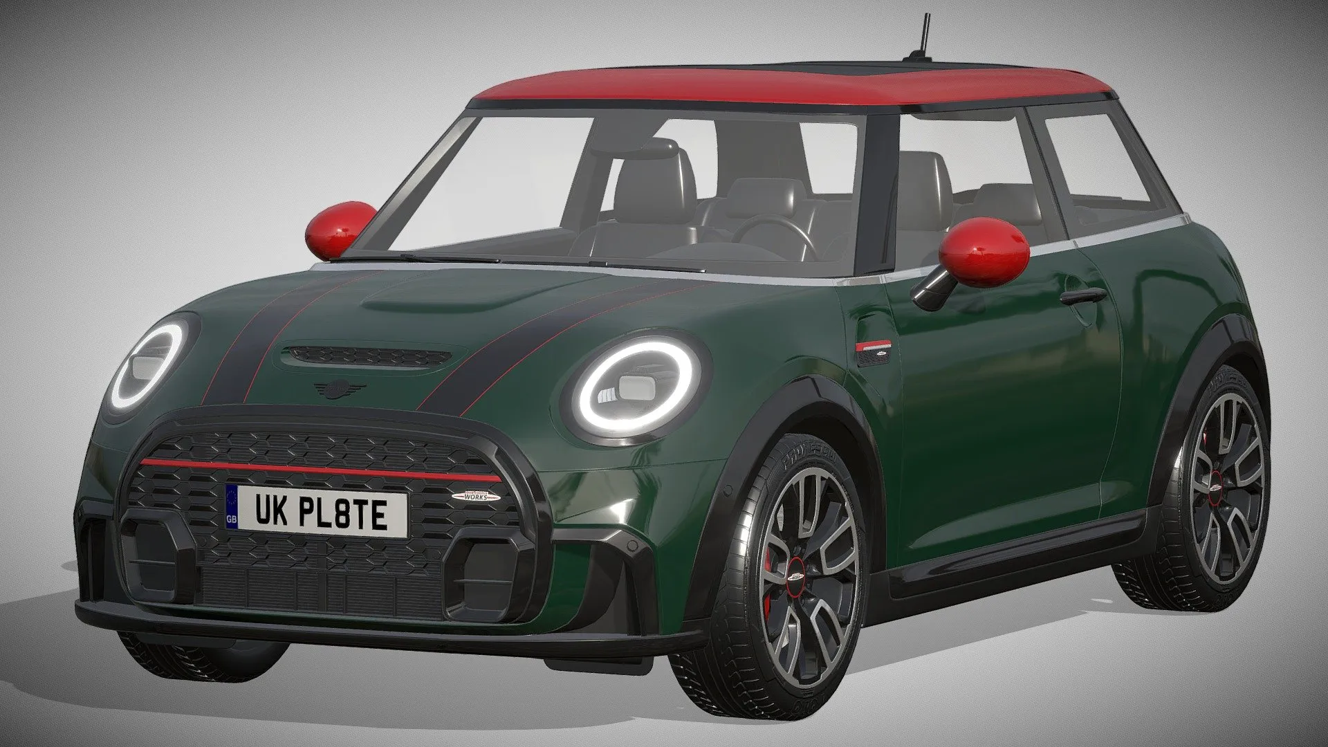 PBR Game 3D Models - Mini Cooper JCW 3-door 2022