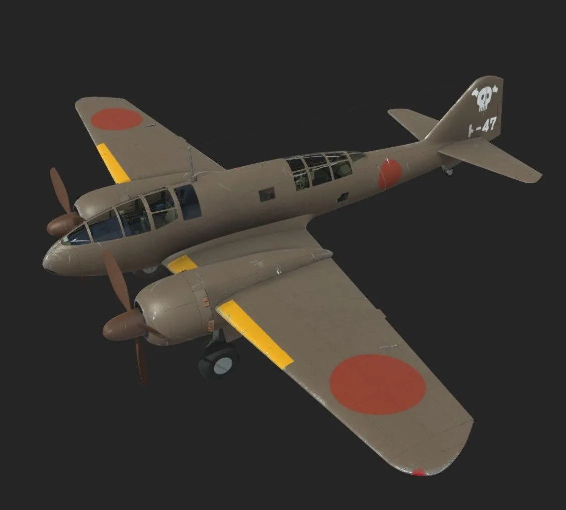 PBR Game 3D Models - Mitsubishi Ki 46 Iii Dinah