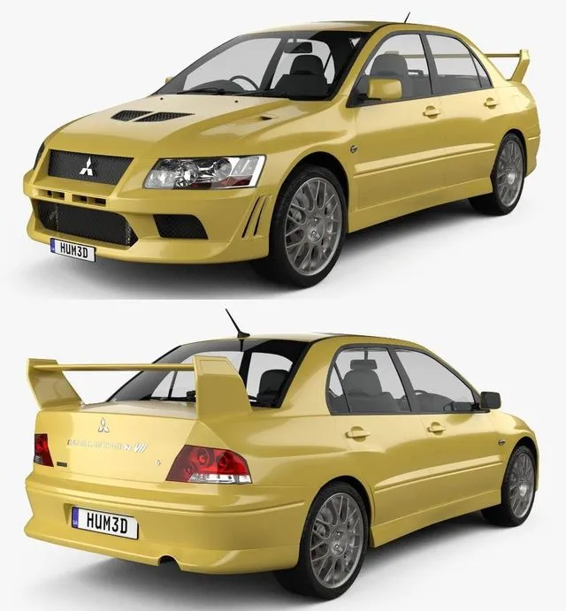 PBR Game 3D Models - Mitsubishi Lancer Evolution 2001