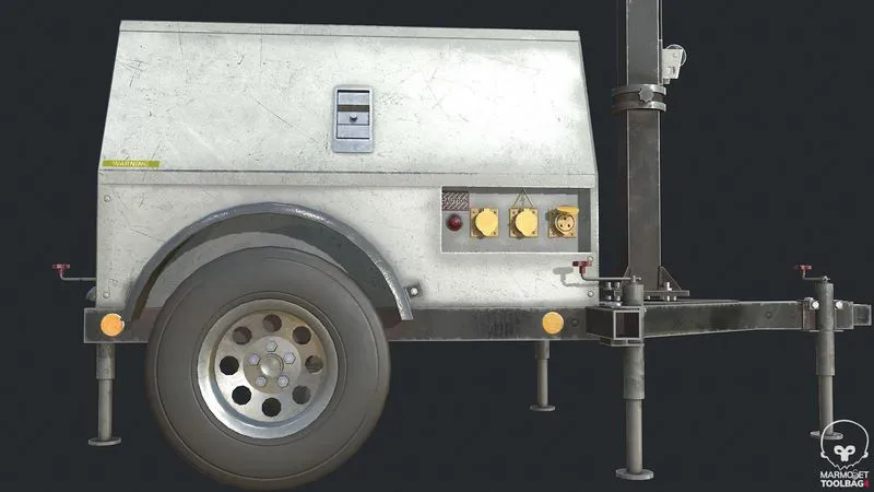 PBR Game 3D Models - Mobile Light Tower Generator – Portable Generator