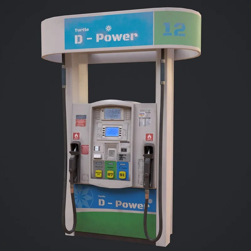 PBR Game 3D Models - Modern American Style Gas Pump