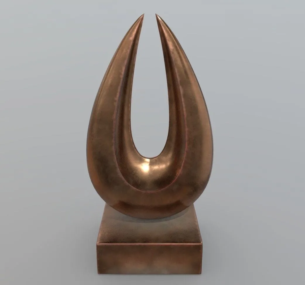 PBR Game 3D Models - Modern Decorative Abstract Bronze Art Sculpture