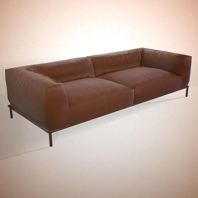 PBR Game 3D Models - Modern leather sofa
