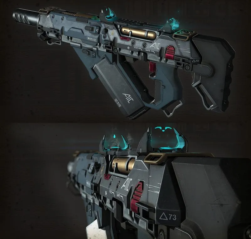 PBR Game 3D Models - Modular SMG