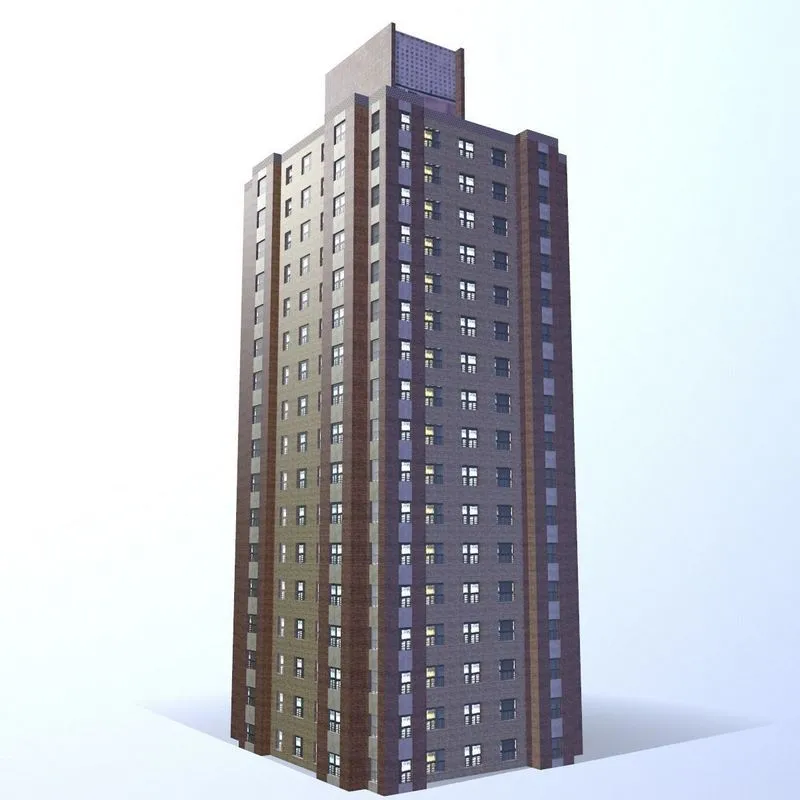 PBR Game 3D Models - Multi-story building Low-poly