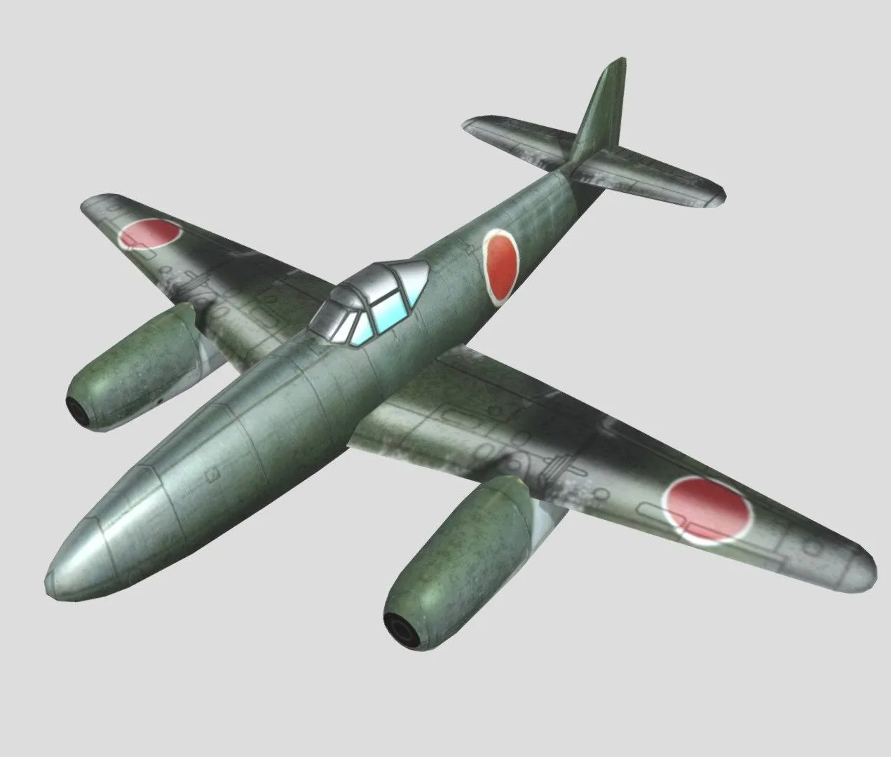 PBR Game 3D Models - Nakajima Kikka Japanese Warjet Low Poly Asset