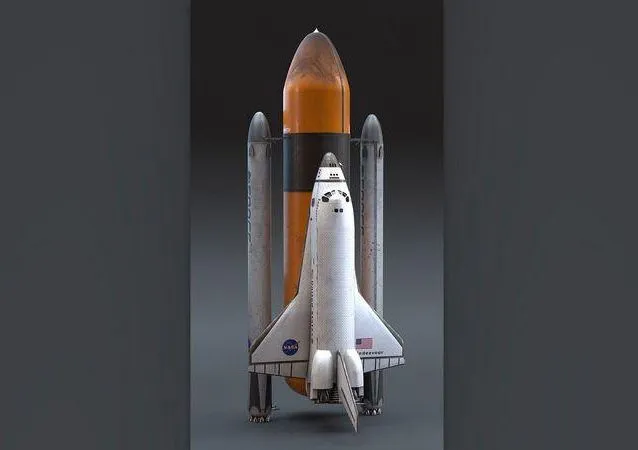 PBR Game 3D Models - NASA Endeavour Space Shuttle with Space Tank and Falcon Rocket