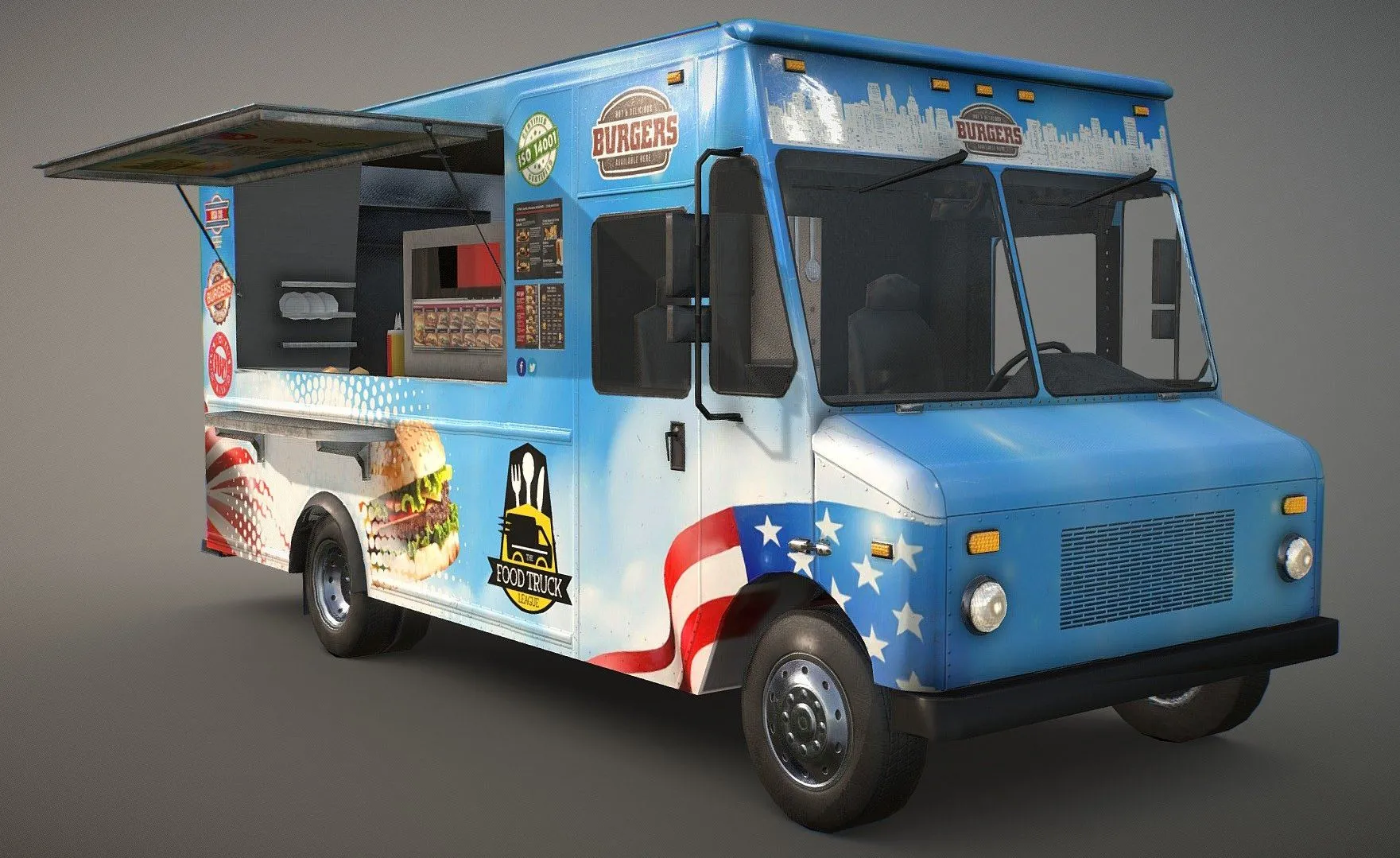 PBR Game 3D Models - Nascar 21 Ignition Ford E 450 Food Stepvan