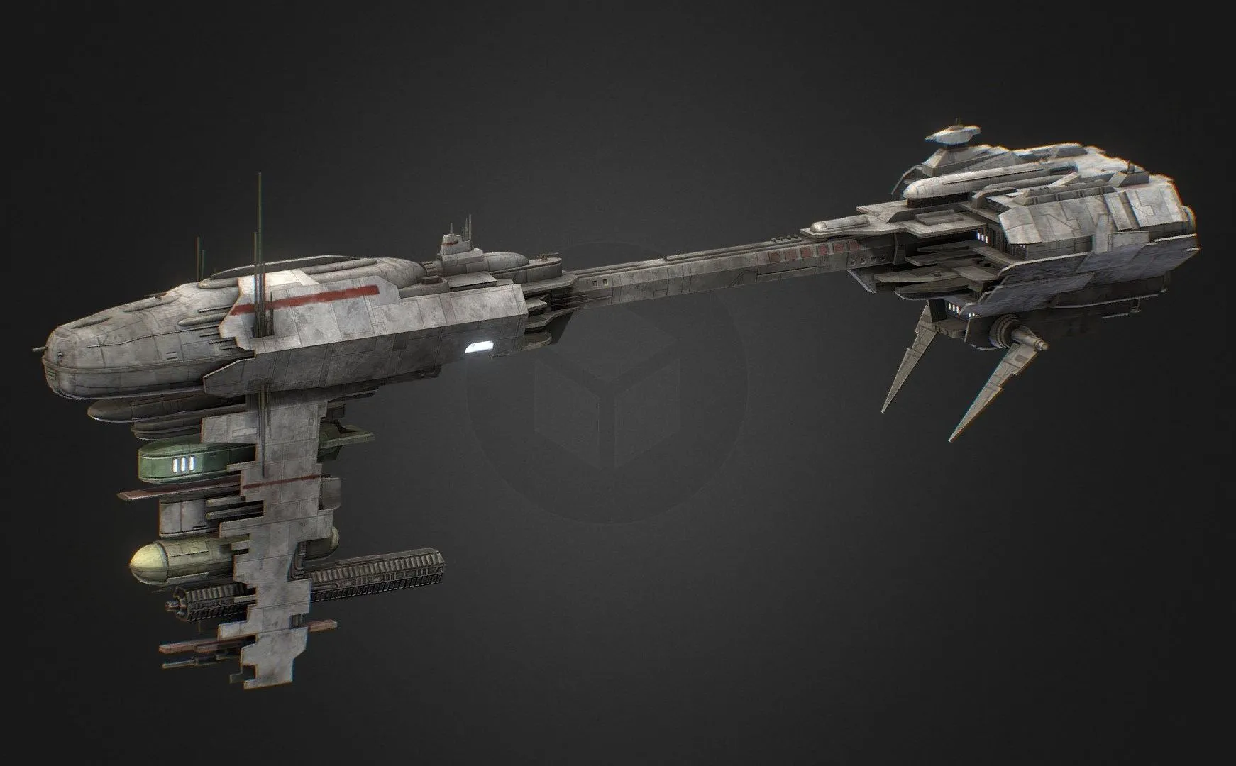 PBR Game 3D Models - Nebulon B Frigate
