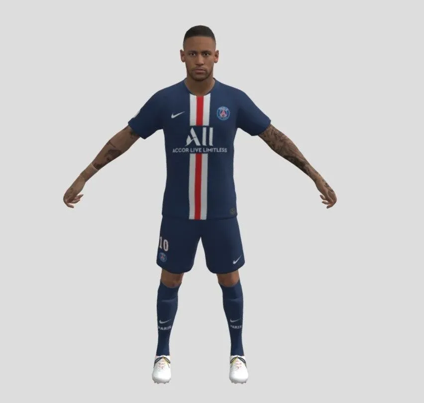 PBR Game 3D Models - Neymar 3D Free Football Model Free Animation