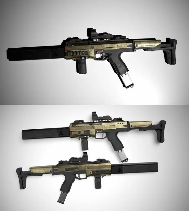 PBR Game 3D Models - Night Hawk SMG
