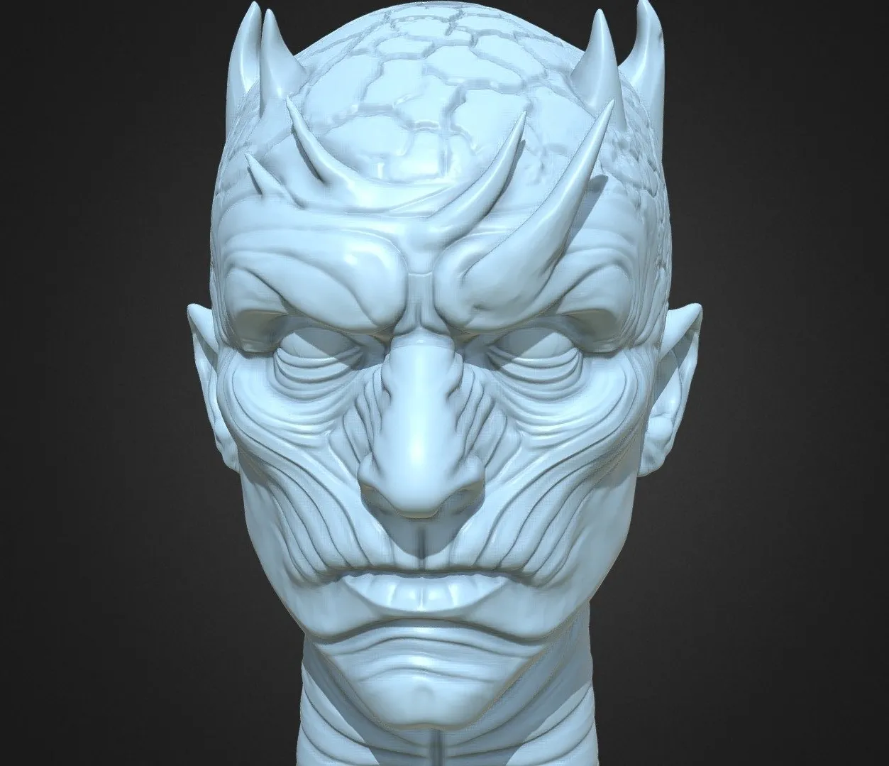 PBR Game 3D Models - Night King 3D Printable Portrait Sculpture