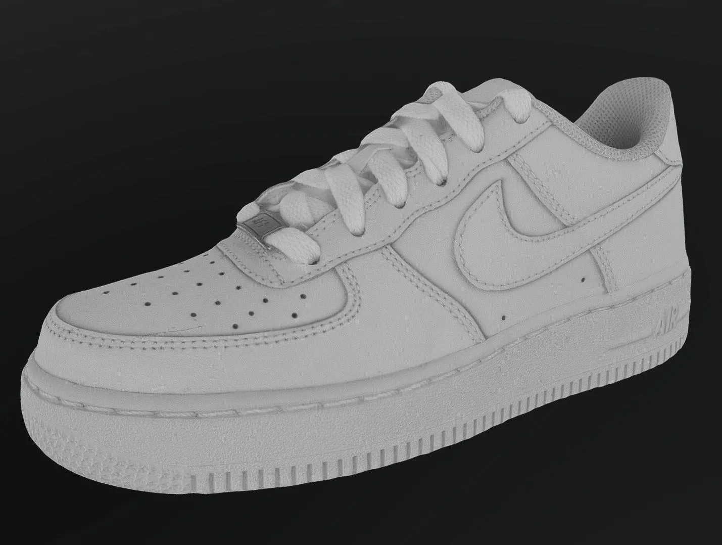 PBR Game 3D Models - Nike Air Force 1 White On White 1