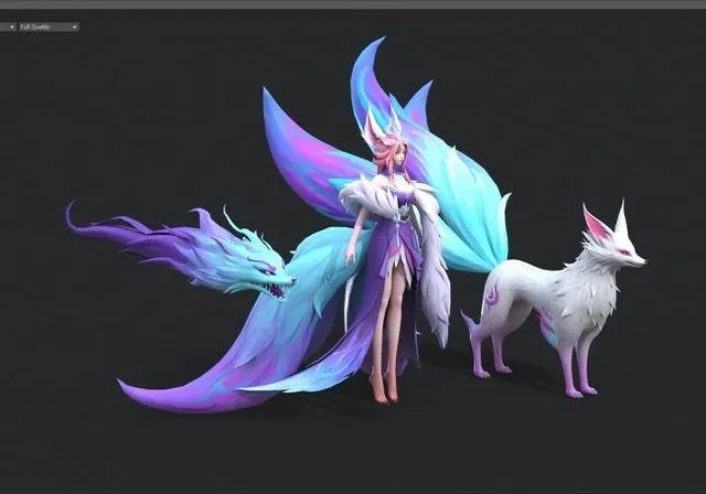 PBR Game 3D Models - Nine-tailed fox demon