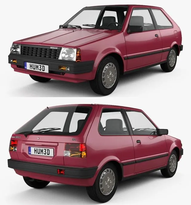 PBR Game 3D Models - Nissan Micra 3-door 1982