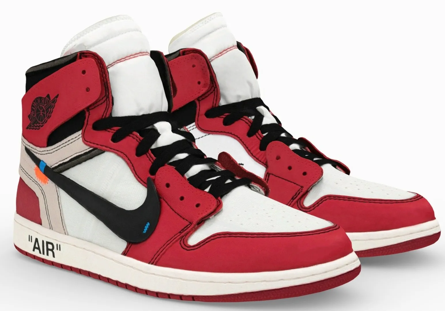 PBR Game 3D Models - Off White X Nike Air Jordan 1 Red