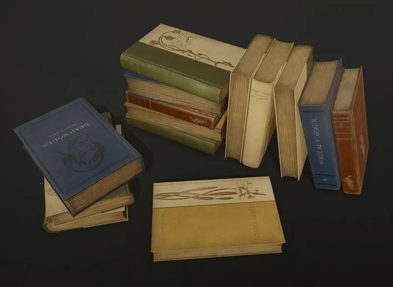 PBR Game 3D Models - Old books