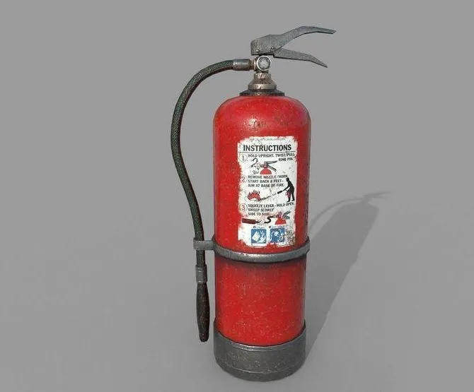 PBR Game 3D Models - Old Fire Extinguisher