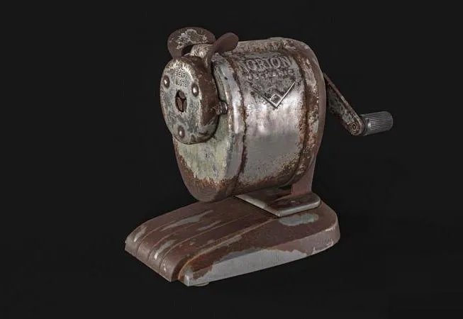 PBR Game 3D Models - Old Pencil Sharpener