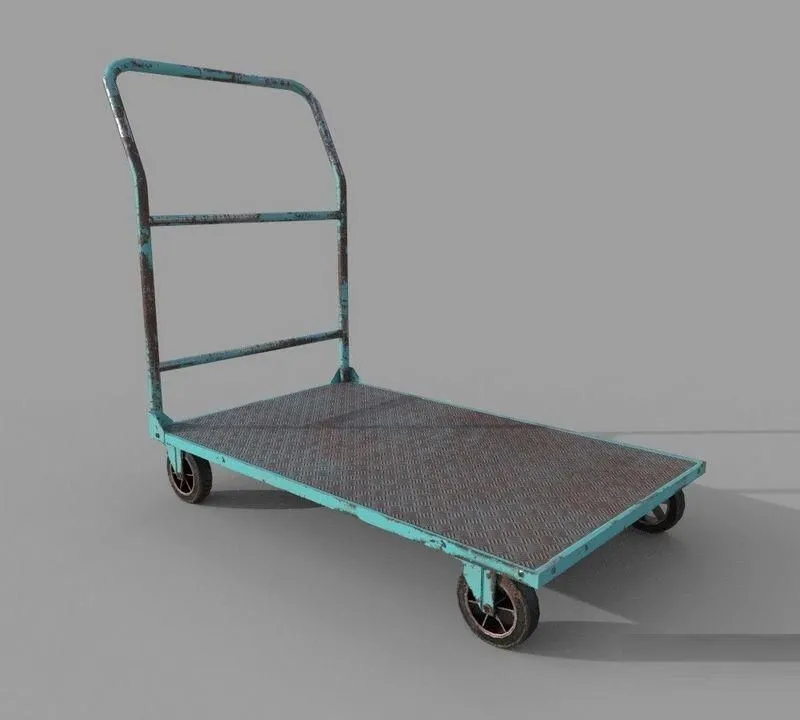 PBR Game 3D Models - Old Platform Trolley