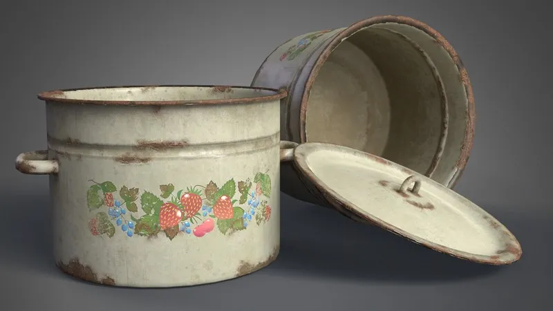 PBR Game 3D Models - Old Saucepan