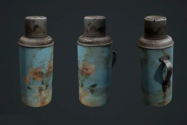 PBR Game 3D Models - Old Thermos