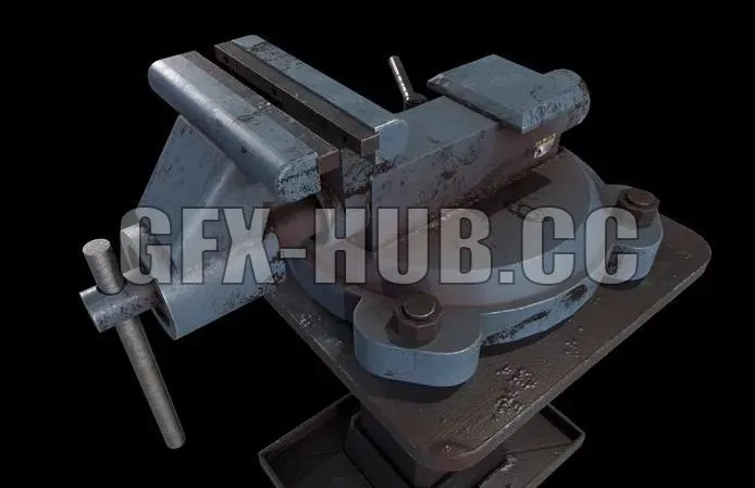 PBR Game 3D Models - Old Vise
