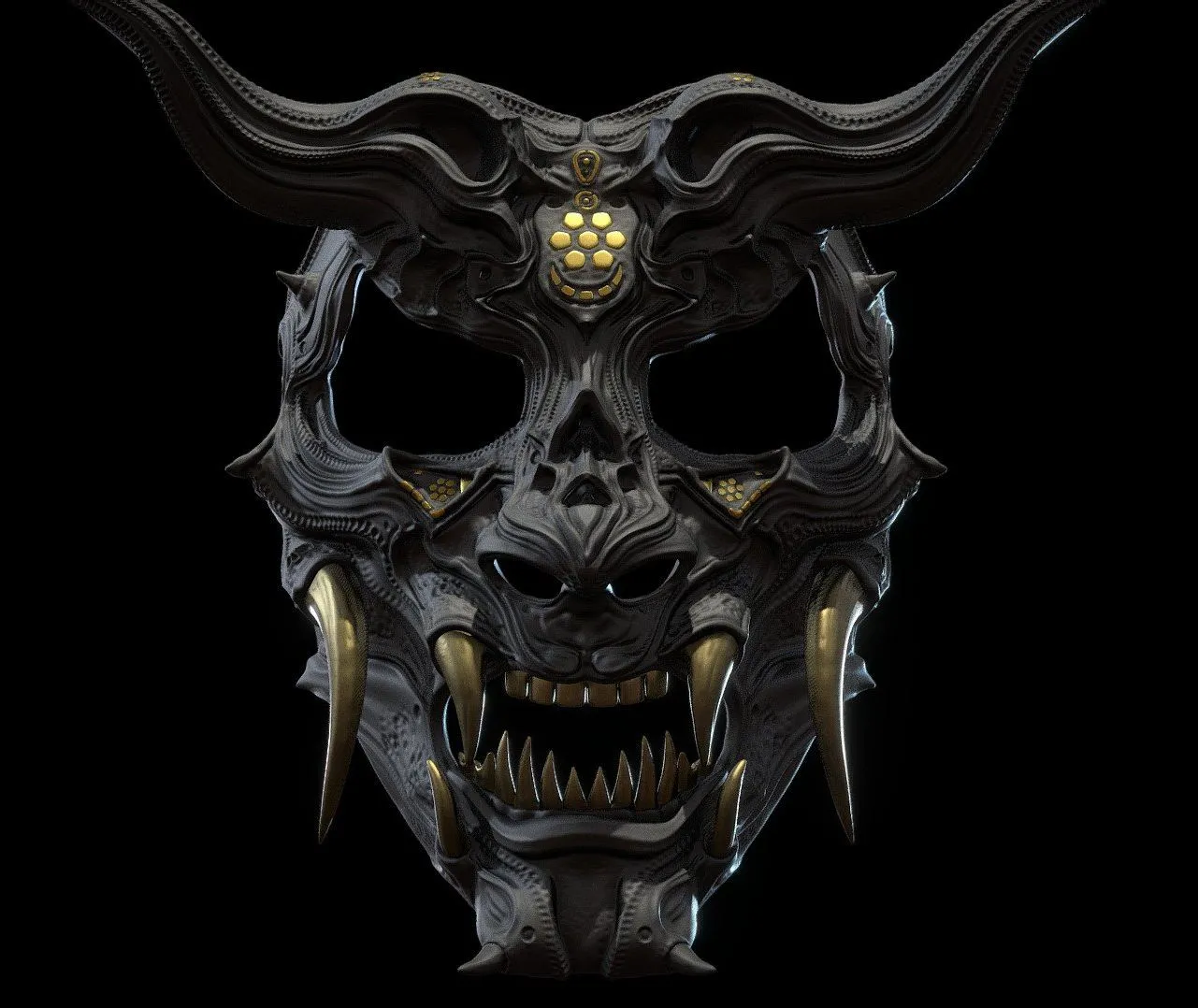 PBR Game 3D Models - Oni Kiba Mask