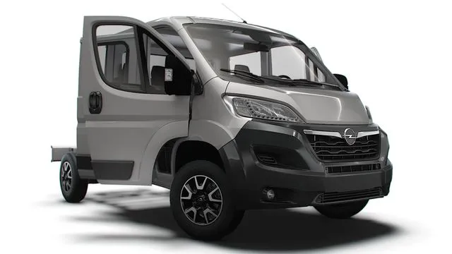 PBR Game 3D Models - Opel Movano Chassis Truck Crcab 3450WB Hqinterior 2023
