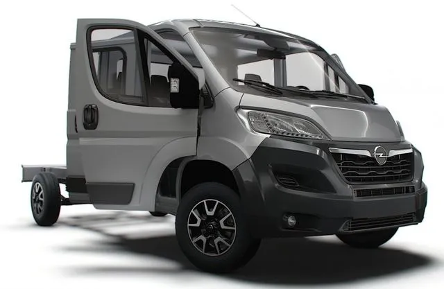 PBR Game 3D Models - Opel Movano Chassis Truck CrCab 4035WB HQInterior 2023