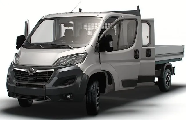 PBR Game 3D Models - Opel Movano Crew Cab Truck HQInterior 2023