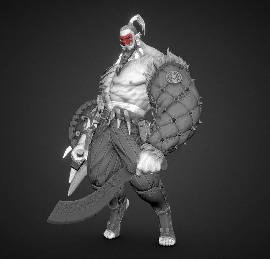 PBR Game 3D Models - Orc bouncer