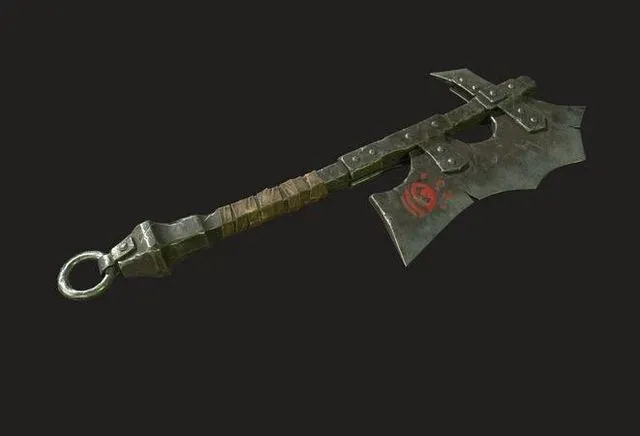 PBR Game 3D Models - Ork axe