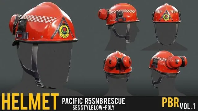 PBR Game 3D Models - Pacific R5SNB Rescue Helmet – SES Style